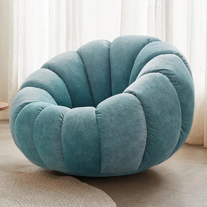 DSARD Modern Minimalist White Velvet Lazy Sofa Pumpkin Shape Relax Chair