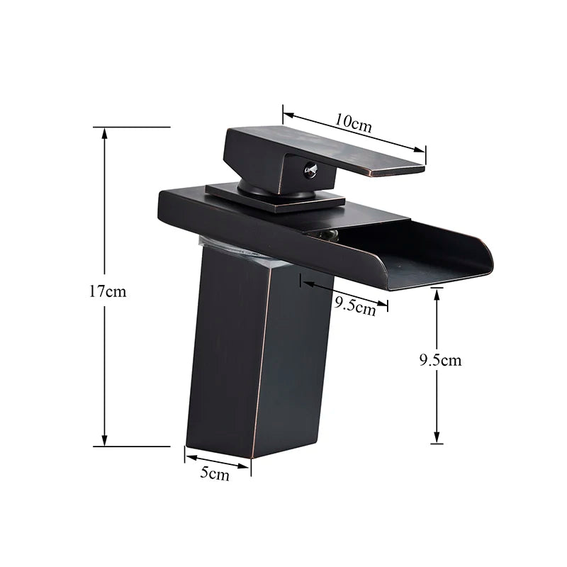 DSARD Contemporary Wall-Mounted Waterfall Faucet with LED Temperature Indicator