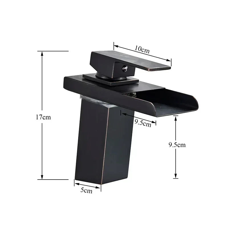 DSARD Contemporary Wall-Mounted Waterfall Faucet with LED Temperature Indicator - DSARD