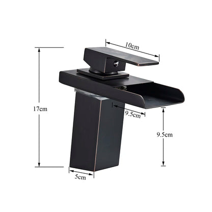 DSARD Contemporary Wall-Mounted Waterfall Faucet with LED Temperature Indicator