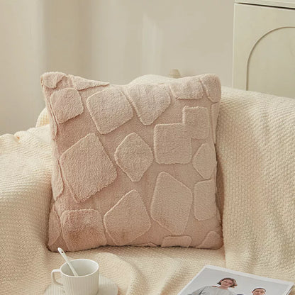 Imitation Rabbit Hair Plush Pillowcase Cushion Cover (18×18 inches)