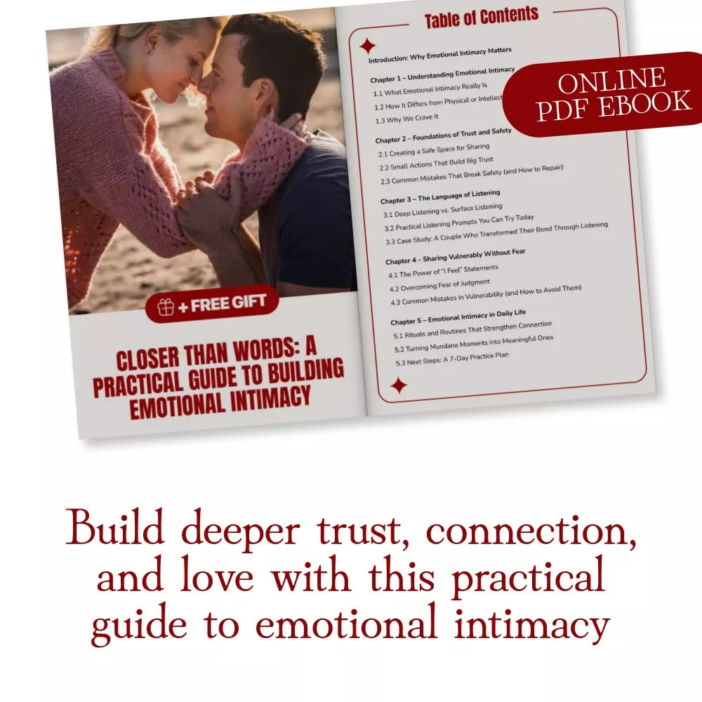 Closer Than Words: A Practical Guide to Building Emotional Intimacy | Relationship eBook, Couples Guide, Digital Download for Communication & Connection