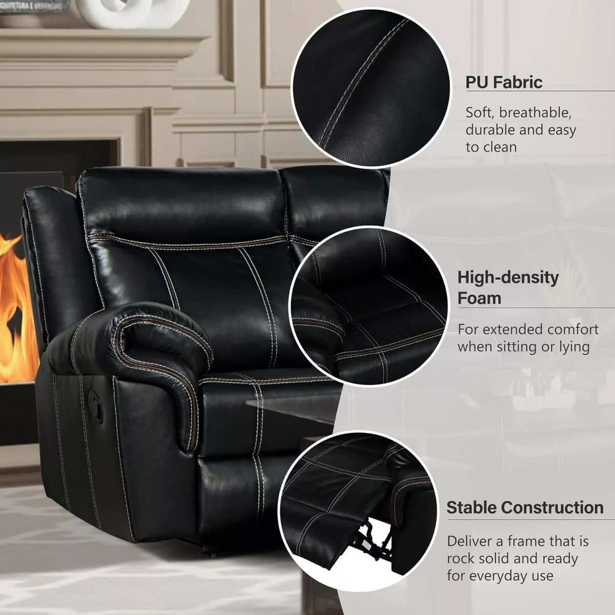 Premium Recliner Sectional Sofa with Cup Holders, USB Ports, and Storage - DSARD