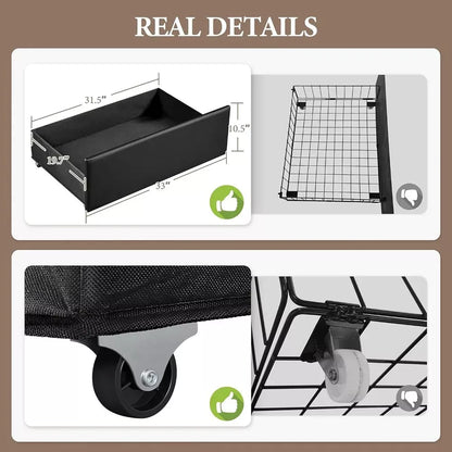 Full Size Upholstered Bed Frame with USB Ports and 3 Storage Drawers - DSARD