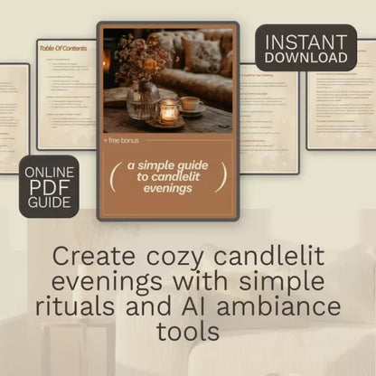A Simple Guide to Candlelit Evenings – Digital Candlelight Guide, Cozy Night Ritual Planner, Home Ambiance & Relaxation eBook, Printable PDF Download for Self-Care Lovers - DSARD