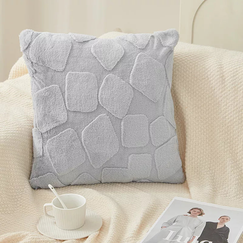 Imitation Rabbit Hair Plush Pillowcase Cushion Cover (18×18 inches)