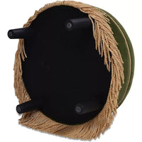 24″ Round Upholstered Accent Ottoman with Performance Velvet and Tassel Fringe - DSARD - DSARD