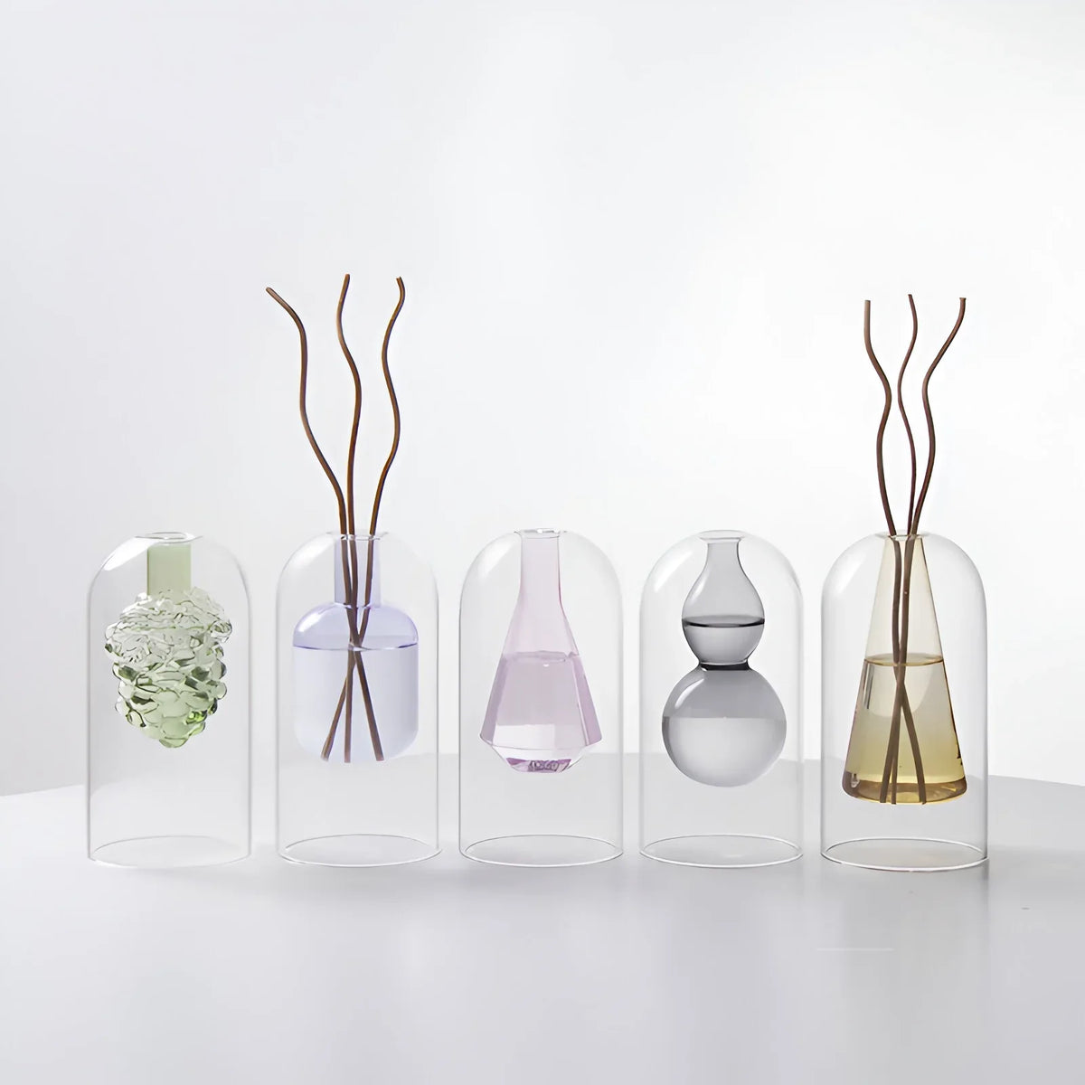 Elegant Double Glass Hydroponic Vase – Minimalist Tabletop Décor - DSARD