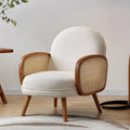 Nordic Rattan Leisure Single Sofa Chair – Solid Wood, Modern Fabric Design - DSARD