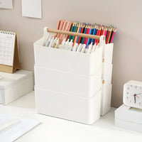 Adjustable Plastic Desktop Organizer Caddy with Wooden Handle - DSARD