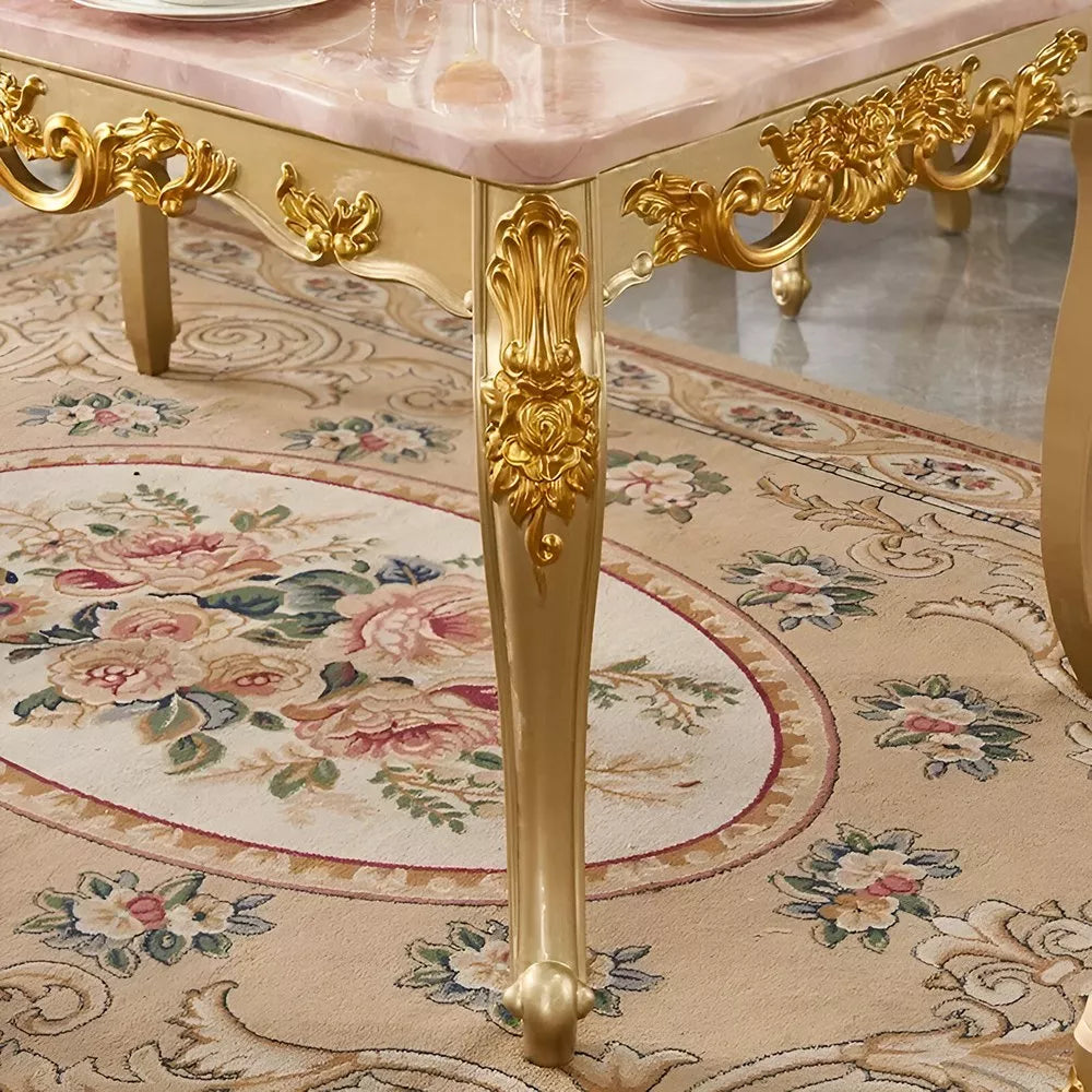 Luxury Gold European Solid Wood Dining Table - DSARD