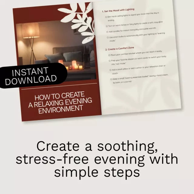How to Create a Relaxing Evening Environment – Digital Checklist | Night Routine Reset, Cozy Home Evening Guide, Stress Relief & Calm Bedroom Routine