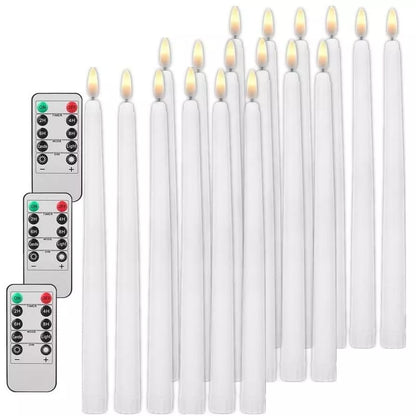 Realistic Flickering Flameless Taper Candles with Timer & Remote Control