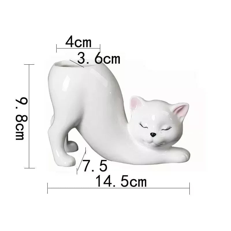 Creative Cat Tail Ceramic Succulent Planter - DSARD