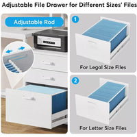 63-Inch Ergonomic Computer Desk with File Drawer and Monitor Stand - DSARD - DSARD