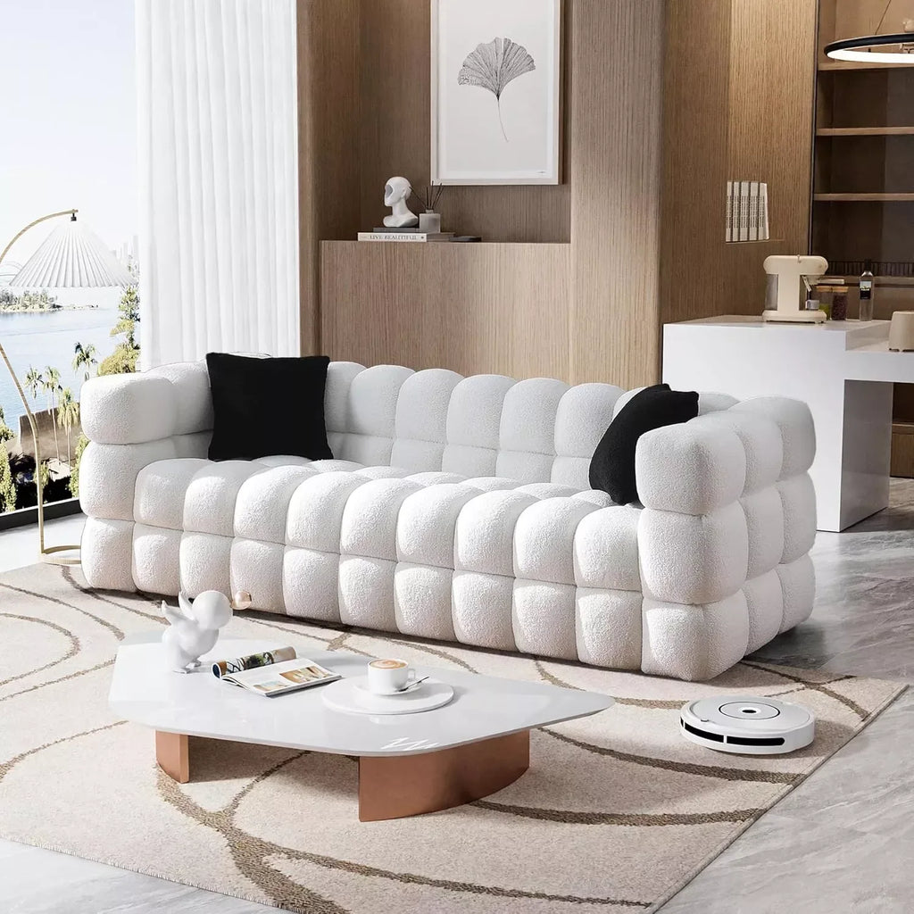 84″ Sherpa Boucle Deep Seat Sofa Couch - DSARD - DSARD