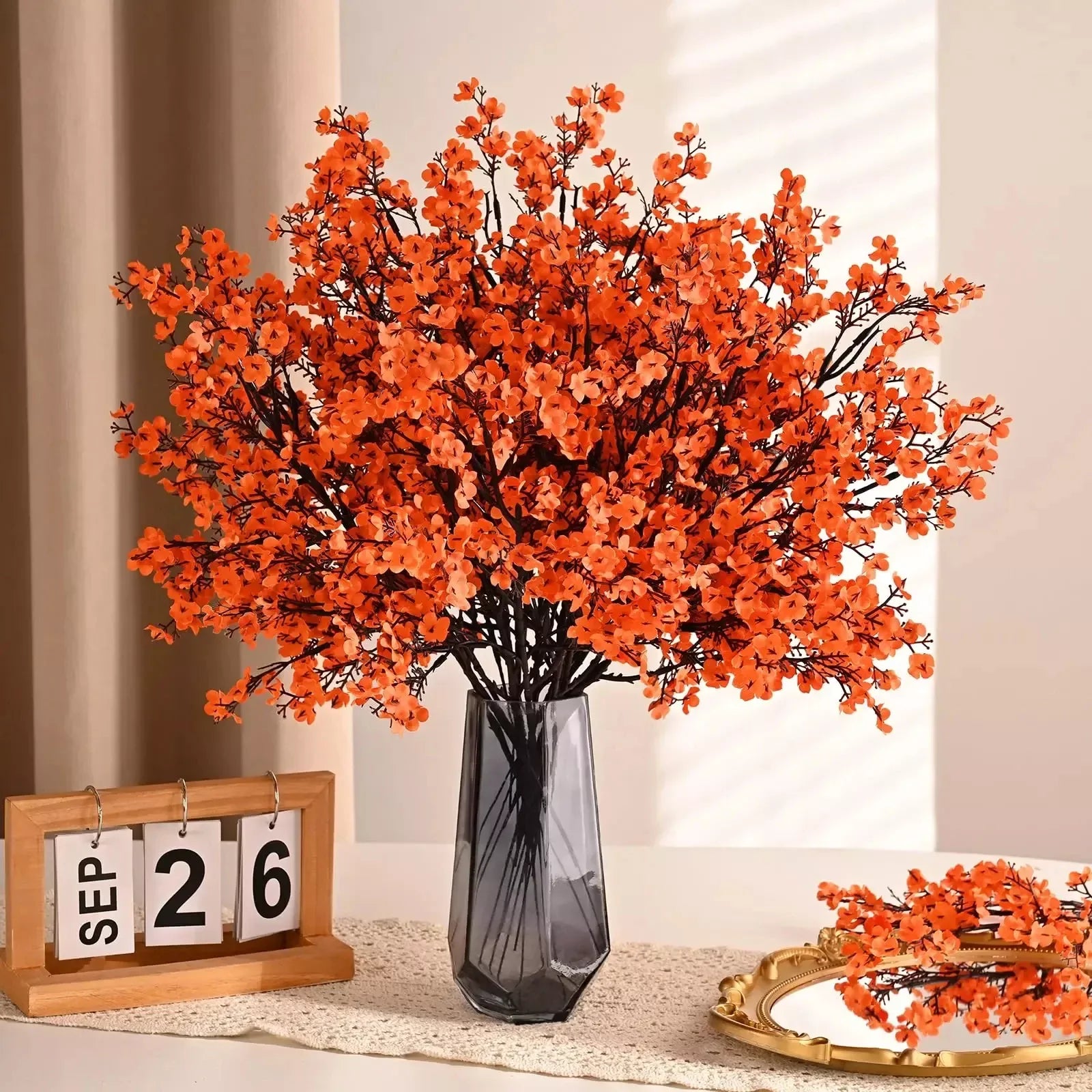 5pcs Fall Artificial Baby’s Breath Flowers – Autumn Home & Wedding Decor - DSARD