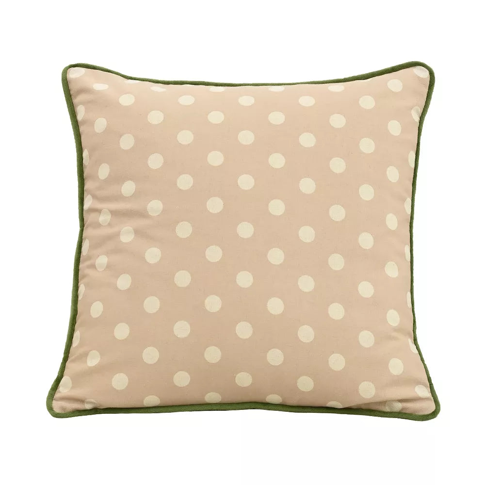 Sweet Polka Dot & Floral Cushion Cover 18×18 Inch Cotton Linen