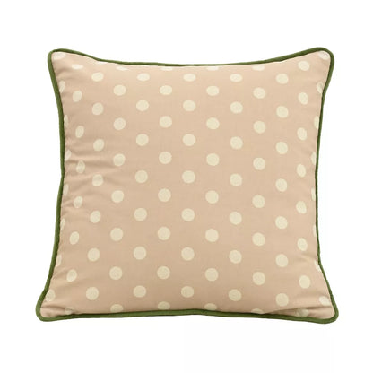 Sweet Polka Dot & Floral Cushion Cover 18×18 Inch Cotton Linen