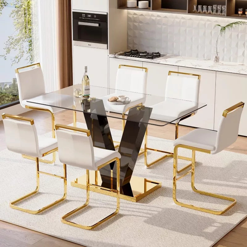 Gold Bar Stools Set of 4 with Back, 24″ White Island Chairs with Gold Legs - DSARD