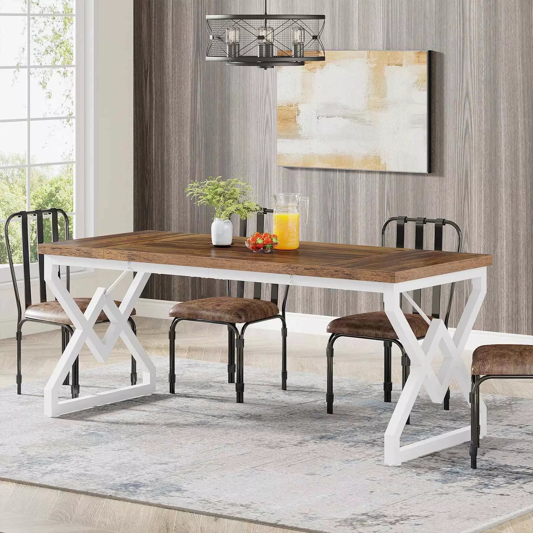 Large 63-inch Executive Office Desk with Thickened Wooden Top & Metal Frame - DSARD