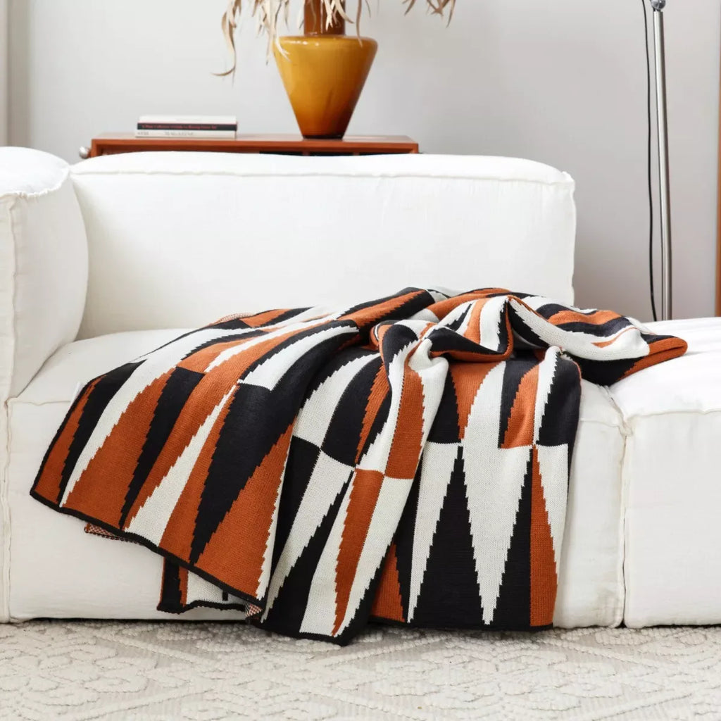 Cozy Geometric Weighted Throw Blanket – Perfect for Fall & Winter - DSARD