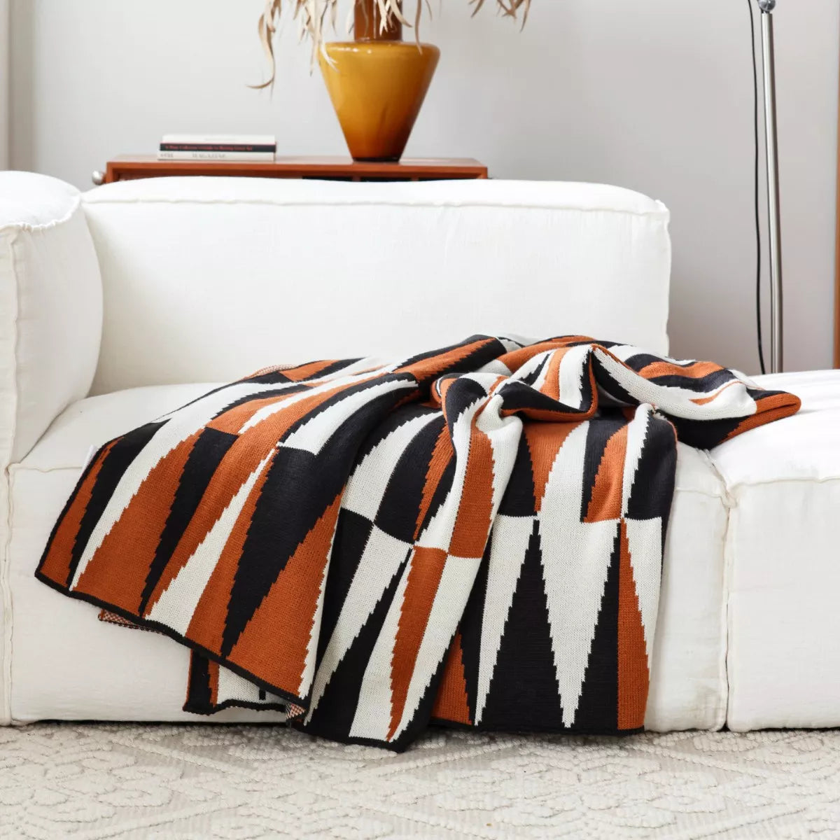 Cozy Geometric Weighted Throw Blanket – Perfect for Fall & Winter