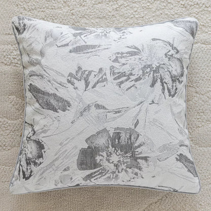 Modern Grey 18×18″ Throw Pillow Cover – Simple Stamped Decorative Cushion