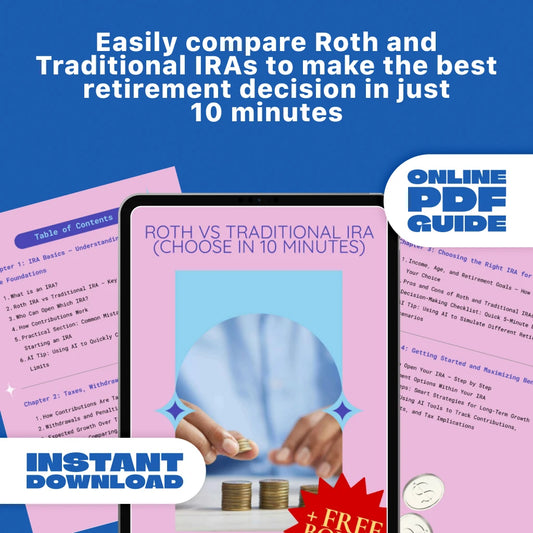 Roth vs Traditional IRA Guide: Choose the Best Option in Just 10 Minutes – Easy-to-Follow eBook