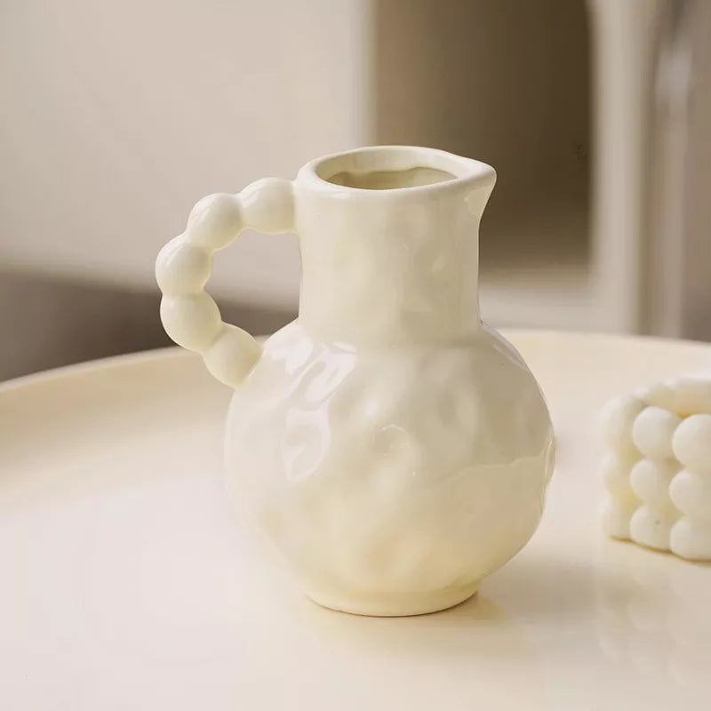 Modern Ceramic Pottery Vase with Handles – Elegant Centerpiece for Home & Wedding