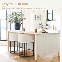 Modern 27″ Counter Height Bar Stools Set of 2 with Curved Backrest and Arms - DSARD