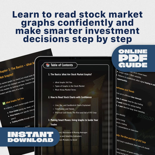 Crack the Code: A Beginner’s Guide to Reading Stock Market Graphs Like a Pro | How to Study Graph in Share Market | Digital Download eBook & Guide