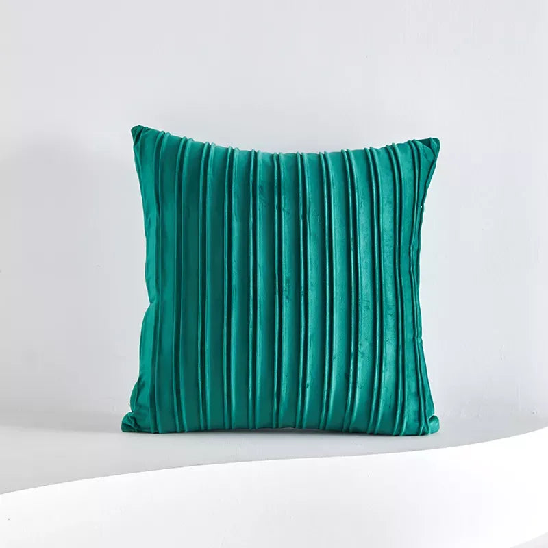 2PCS Velvet Corduroy Throw Pillow Covers with Handmade Pleated Design - DSARD