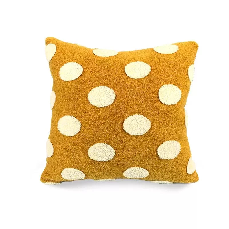 Plush Dot Geometric Throw Pillow Cover 18×18″ for Sofa & Home Decor