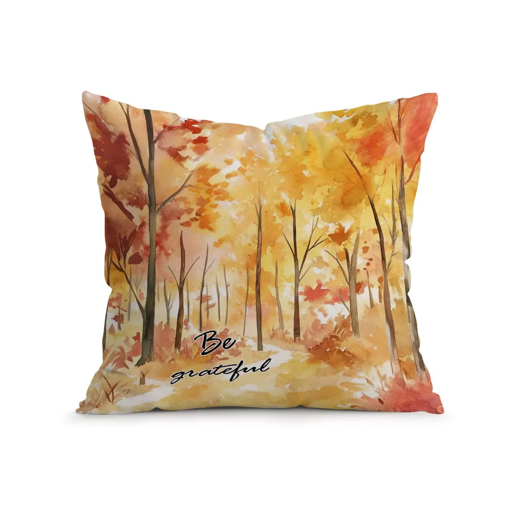 Autumn Maple Leaves Watercolor Cushion Cover – Thanksgiving Home Decor - DSARD
