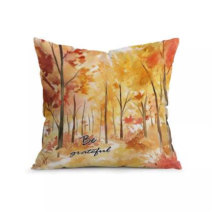Autumn Maple Leaves Watercolor Cushion Cover – Thanksgiving Home Decor