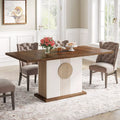 55″ Farmhouse Dining Table for 4-6 People – Rustic Wood Kitchen Table - DSARD - DSARD