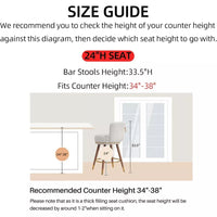 Leather Swivel Counter Height Bar Stools with Back and Footrest, Set of 4 - DSARD