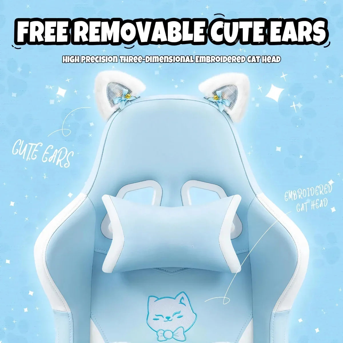 Cute Cat-Themed Ergonomic Gaming Chair - DSARD - DSARD