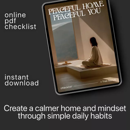 Peaceful Home, Peaceful You – Printable Home Sanctuary Guide, Calming Lifestyle eBook, Minimalist Decluttering Checklist, Self-Care & Stress Relief Digital Download