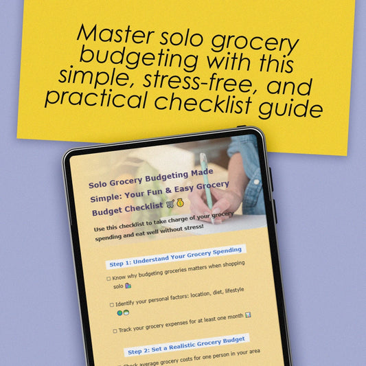 Solo Grocery Budgeting Made Simple: Your Fun & Easy Grocery Budget Checklist | Digital Download for How Much to Budget for Groceries for 1