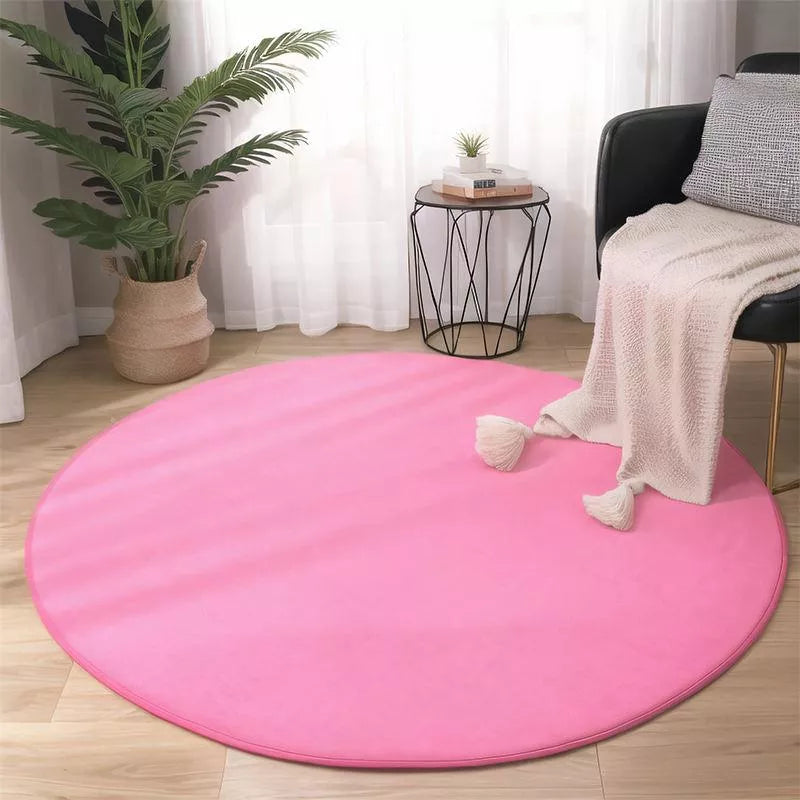 Soft Pink Round Carpet