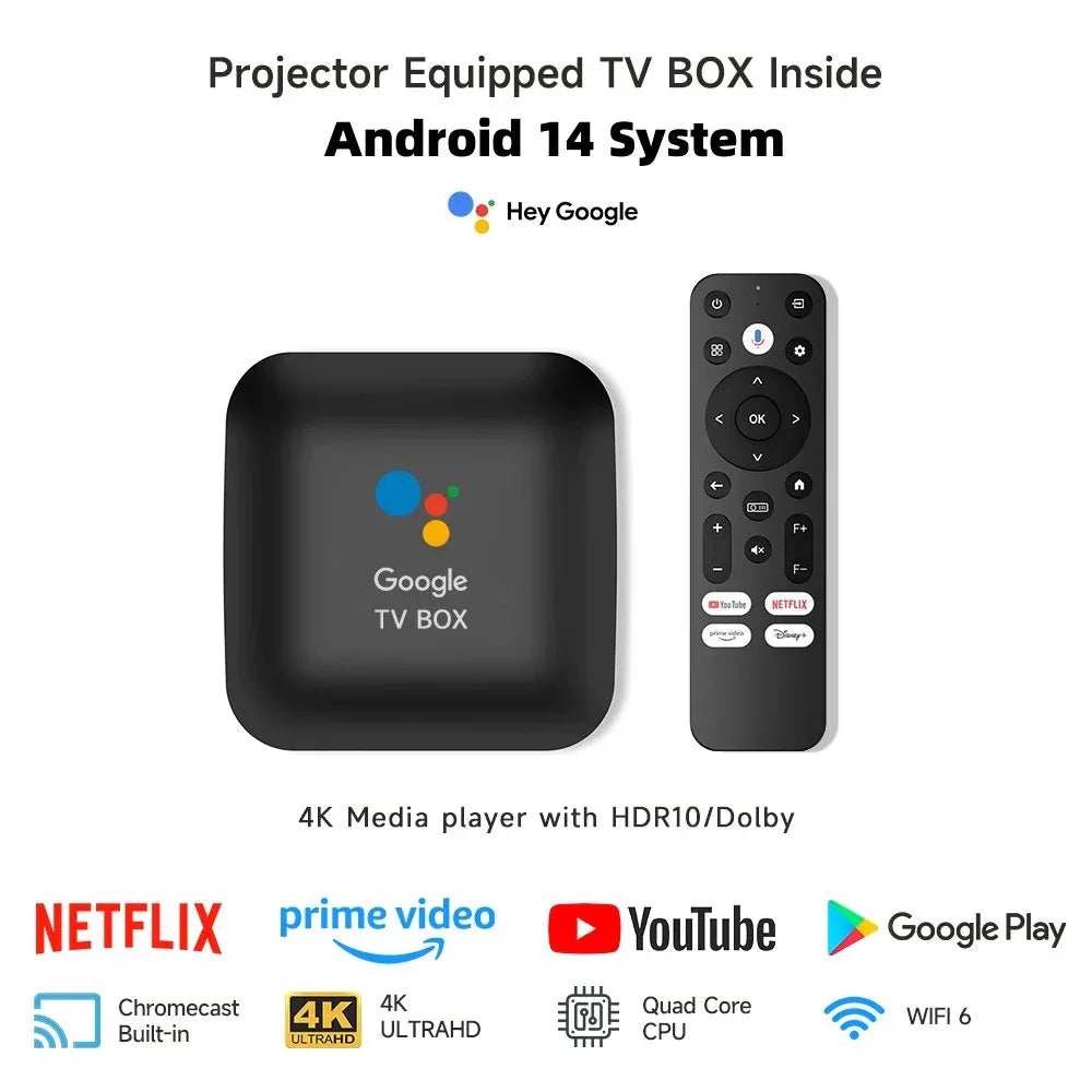4K 3200ANSI Android Home Cinema Projector with Google TV & WiFi - DSARD