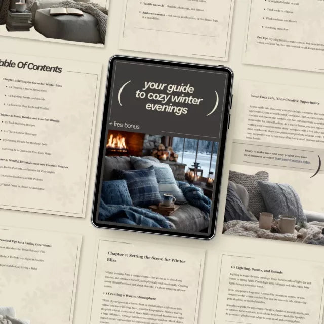 Your Guide to Cozy Winter Evenings, Digital Guide for Winter Self Care, Cozy Living Lifestyle eBook, Winter Hygge Guide, Evening Rituals, Mindful Entertainment, Soul Warming Recipes Checklist