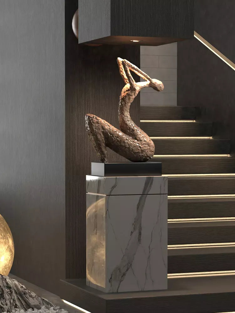 Elegant Abstract Resin Floor Sculpture