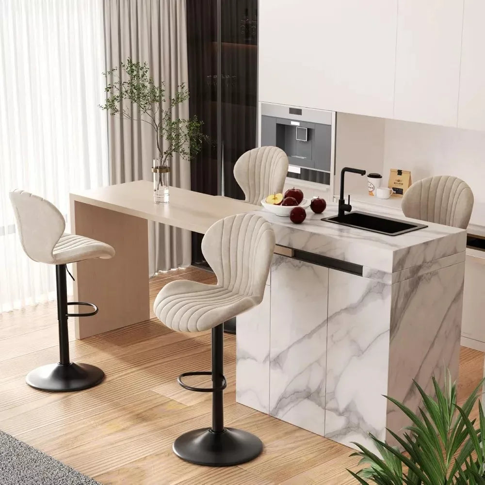 Modern Swivel Bar Stools Set with High Backrest - DSARD