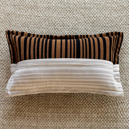 Luxury Brown 18″x18″ Jacquard Leather Throw Pillow Cover