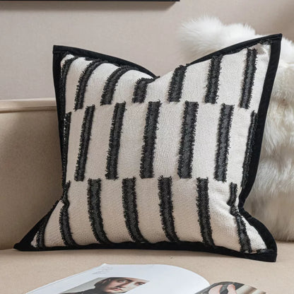 Luxury Black Zebra Geometric Pillow Cover