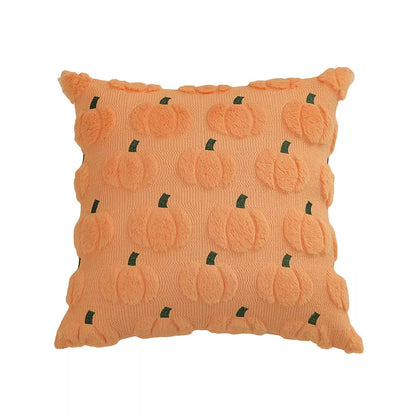 Autumn Pumpkin Orange Quilted Throw Pillow Cover 18×18 Inch – Cozy Fall Decor