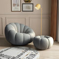 DSARD Modern Minimalist White Velvet Lazy Sofa Pumpkin Shape Relax Chair - DSARD